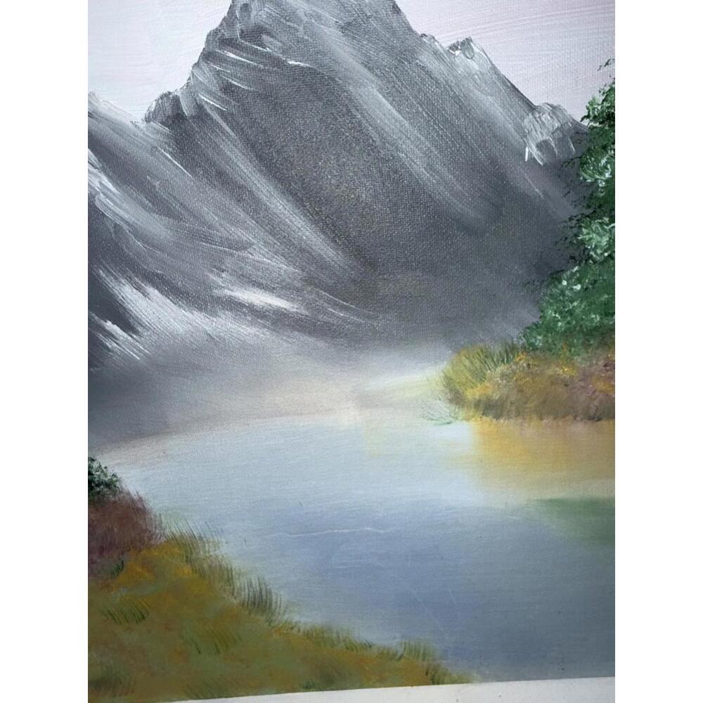 Original unframed Mountain Landscape Oil Painting on Canvas; signed - Picture 7 of 7
